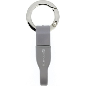  Кабел тип ключодържател за всички устройства с MicroUSB (10 см) - 4smarts KeyRing MicroUSB Cable (сив) (4S468757)