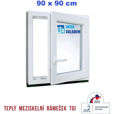 ERKADO 900 x 900 mm Bílé / Antracit otevíravé i sklopné pravé