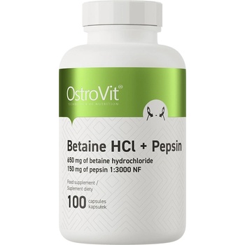 OstroVit Betaine HCL + Pepsin, 100 Capsules