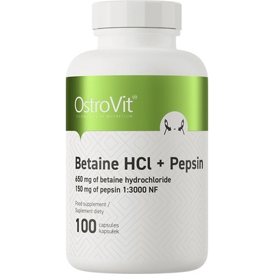 OstroVit Betaine HCL + Pepsin, 100 Capsules