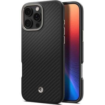 Spigen Magsafe Тънък Калъф за iPhone 16 Pro Max, Spigen Enzo Aramid Case, Черен (ACS08501)