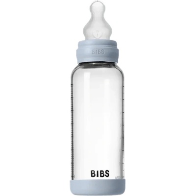 BIBS Стъклена бебешка бутилка Bibs - Със силиконов биберон, 240 ml, Baby Blue (50201231)