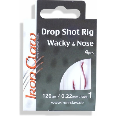 Iron Claw nadväzce Drop Shot Rigs 1 háčik 0,22mm 4ks