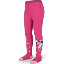 Exity Dievčenské pančucháče Stitch Tmavo ružová