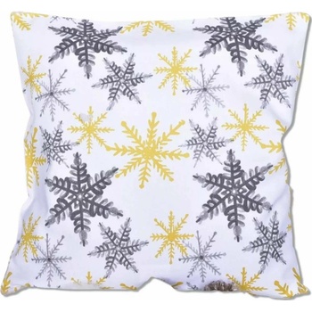 Forbyt Vánoční bavlna Šedé a žluté vločky 1261 40 x 40 cm