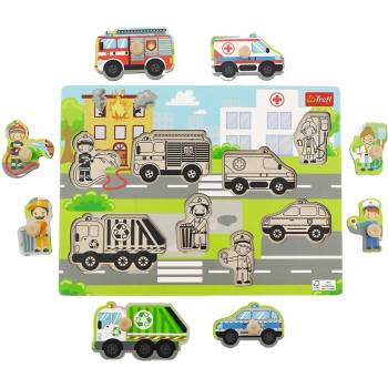 Image 1 of Trefl - Puzzle Drevená vkládačka Mesto - 1 - 39 piese