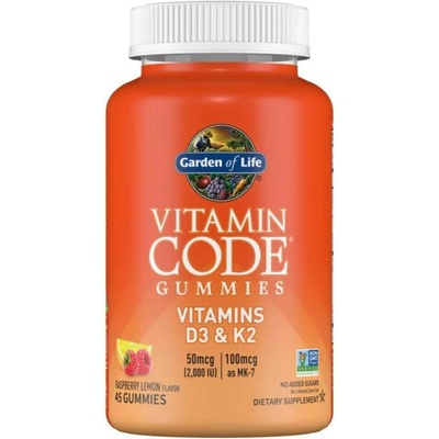Garden of Life Vitamin Code Vitamín D3 a K2 Malina citron medvídci 45 ks