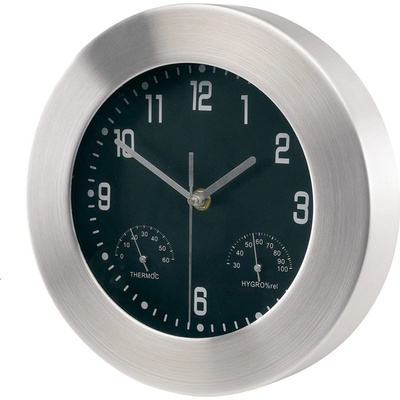 TOPS Стенен часовник Jupiter, с термометър и хигрометър, с алуминиева рамка (6045100018)