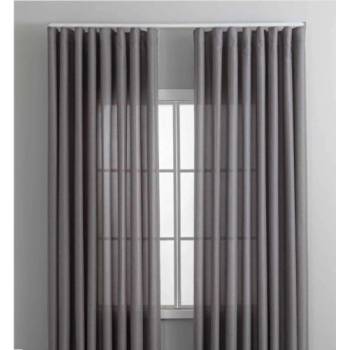 Image 1 of Дрейпари БГ Готова завеса имитираща лен плюс коланче, за директно окачване с вълнообразно фиксирано набиране 1: 2, цвят сив, 245х145 и 245х300, код-2025110 от 19.90 евро