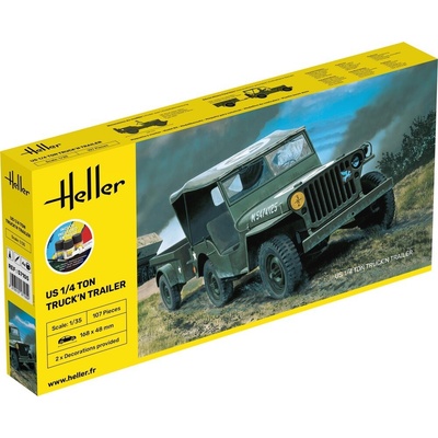 Heller US Ton Truck 'n Trailer STARTER KIT 1:35 1:4