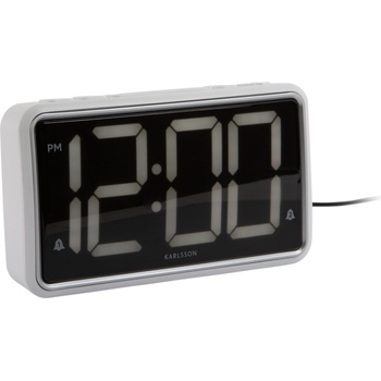 Karlsson New Retro часовник и будилник, бял (KA6035WH)
