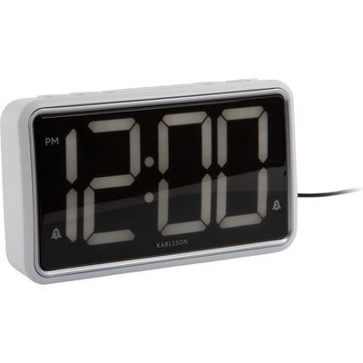Karlsson New Retro часовник и будилник, бял (KA6035WH)