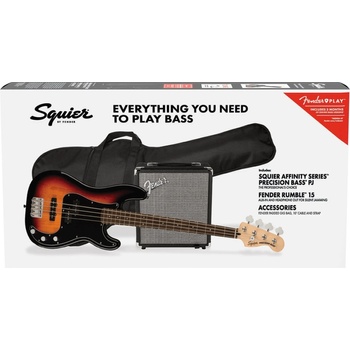 Squier Affinity Series Precision Bass PJ Pack LRL 3-Color Sunburst Електрическа бас китара