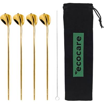 EcoCare Lžičky s Brčkem Set Gold 4 ks
