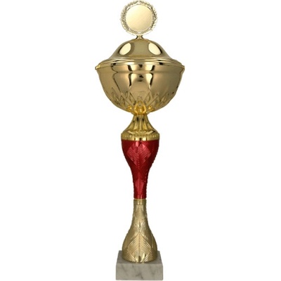 Kovový pohár s poklicí Zlato-červený 21 cm 8 cm
