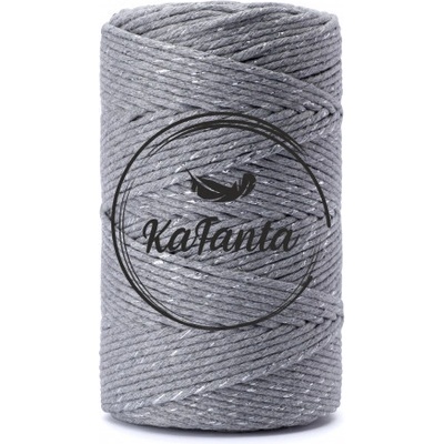 Macrame příze KaFanta PREMIUM 3mm/200m - grey silver