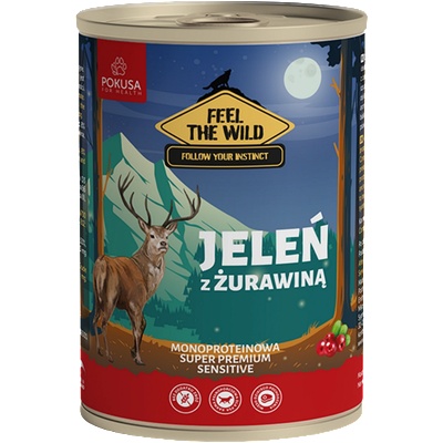 POKUSA POKUSA FEEL THE WILD - еленско месо с червени боровинки, 400гр (PO_1Deer-400)