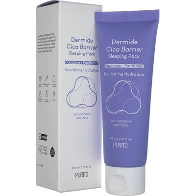 Purito Dermide Cica Barrier Sleepping Pack Regenerační krém/maska na noc 80 ml