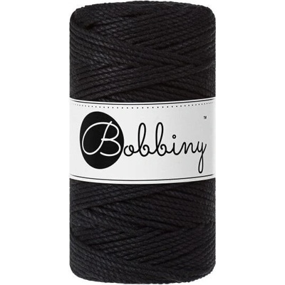 Bobbiny 3PLY Macrame Rope 3 mm 100 m Black Šňůra