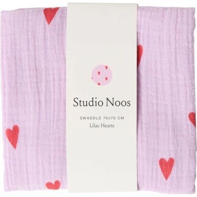 Studio Noos Swaddle zavinovačka Print Medium Pink Hearts