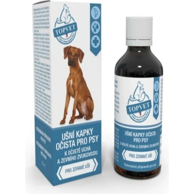 Topvet Ušní lihové kapky očista pro psy 50 ml