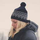 Scandianvian beanie SKHOOP pletená vlněná čepice navy