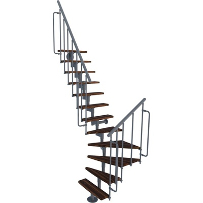 Minka STAIRS Lomené modulové schodiště Joker Turn ořech/šedá, 304,2 cm
