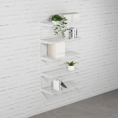 Walteco Nástenná regálová zostava SINGLE, 1500 x 830 mm, biela Hĺbka: 330 mm , SHWHS300