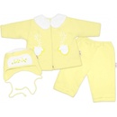 Baby Nellys Kabátik čiapočka a nohavice krémovo žltá