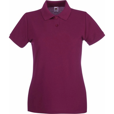 Fruit of the Loom lady-fit premium polo / Дамска поло тениска с къс ръкав - бордо xxl (16303037005)