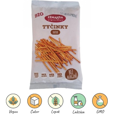 Biopekárna Zemanka Bezlepkové tyčinky BIO Tyčinky natur 45 g