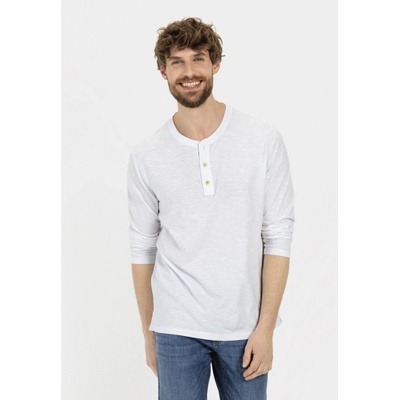 Camel Active tričko HENLEY 1/1 ARM WHITE