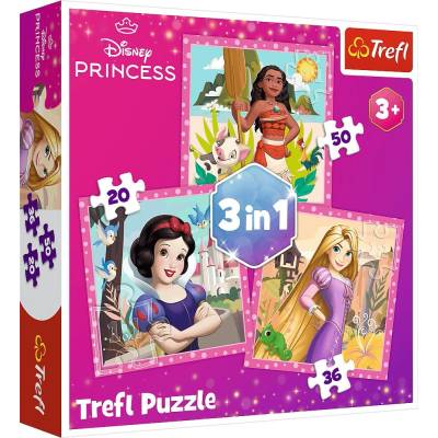 Trefl Пъзел Trefl 3 в 1 - Disney Princess, Чудни цветя, 20/36/50 части (34875 TR) (34875 TR)