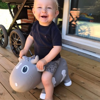 KidZZfarm KidZZfarm: Играчка за скачане "Кравичката Бела" Сива с бяло (KMC150509)