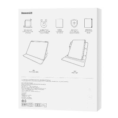 Полиуретанов калъф с отделящ се кейс за iPad Air 5 (2022), iPad Air 4 (2020), iPad Pro 11 M2 (2022), iPad Pro 11 M1 (2021), iPad Pro 11 (2020), iPad Pro 11 (2018) - Baseus Minimalist Series Magnetic Protective Case (светлосив) (ARJS040913)