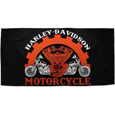 Sablio Uterák Harley Davidson motor Čierne pozadie 70 x 140 cm