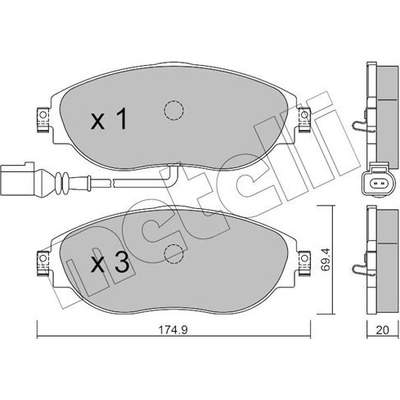 Sada brzdových platničiek kotúčovej brzdy METELLI 22-0952-0