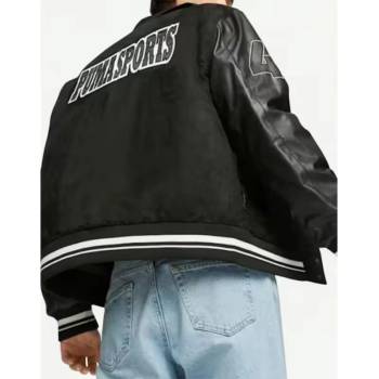 PUMA Team Varsity Jacket Black