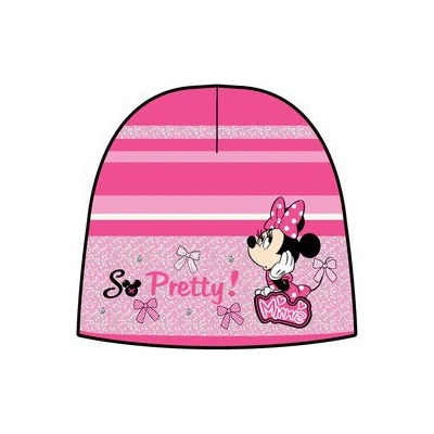 čepice zimní Minnie růžová s fialkovou