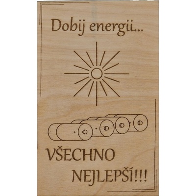 Dřevěné přání - Dobij energii