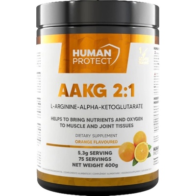 Human Protect AAKG 2: 1 Powder | L-Arginine-Alpha-Ketoglutarate [400 грама] Портокал