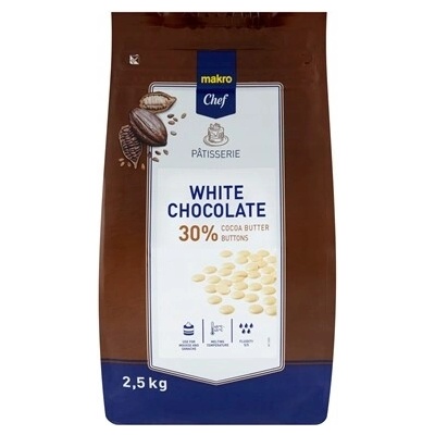 Makro Chef Čokoláda biely hrášok 2,5 kg