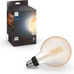 Philips White E27 Filament Large Globe Lamp, G125 550lm, warm white light, dimmable, controllable via app, compatible with Amazon Alexa (Echo, Echo Dot), pack of 1 - 929003052101 - boombuy
