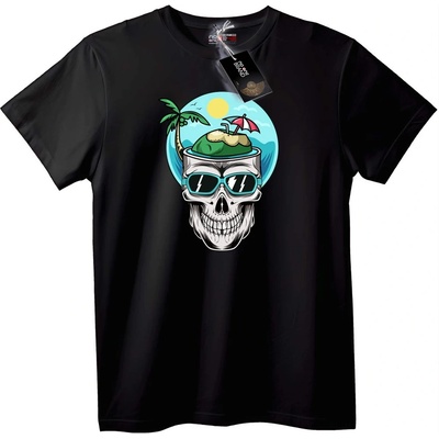 NOONEBRAND Тениска Плажен Череп - 2XL, White