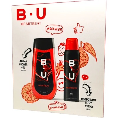 Sarantis B. U подаръчен комплект за жени, Душ гел 250мл, Дезодорант 150мл, Heartbeat