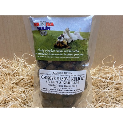 Krmiva Hulín Lososové masové kuličky s vejci a Krillem 24 mm 10000 g