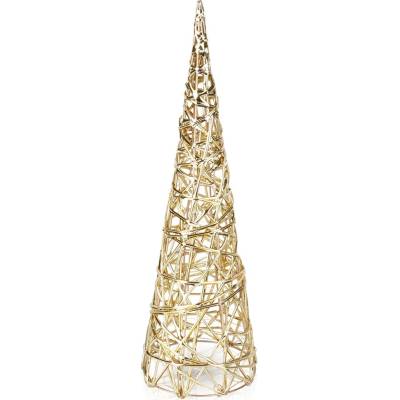 Home Styling Decoration Svietiaci vianočný stromček v tvare kužeľa, zlatý, 40 cm, 20 LED