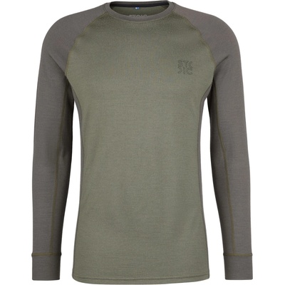 Stoic Мъжко мериносово термобельо Stoic Merino240 BengtSt. L/S Merino base layer - Dark Olive / Olive Green - размер XXL (015-2086-0816)