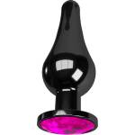 X Fun Метално дилдо Butt Plug с бижутерия "CAPSULE GREY PINK" 11 см размер - M