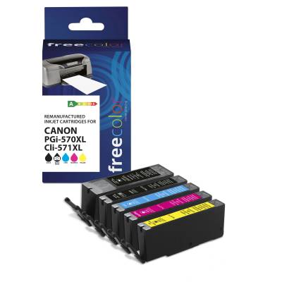 Compatible Комплект от 5 броя касети Freecolor за Canon PGI-570XL/CLI-571XL (K10519F7)